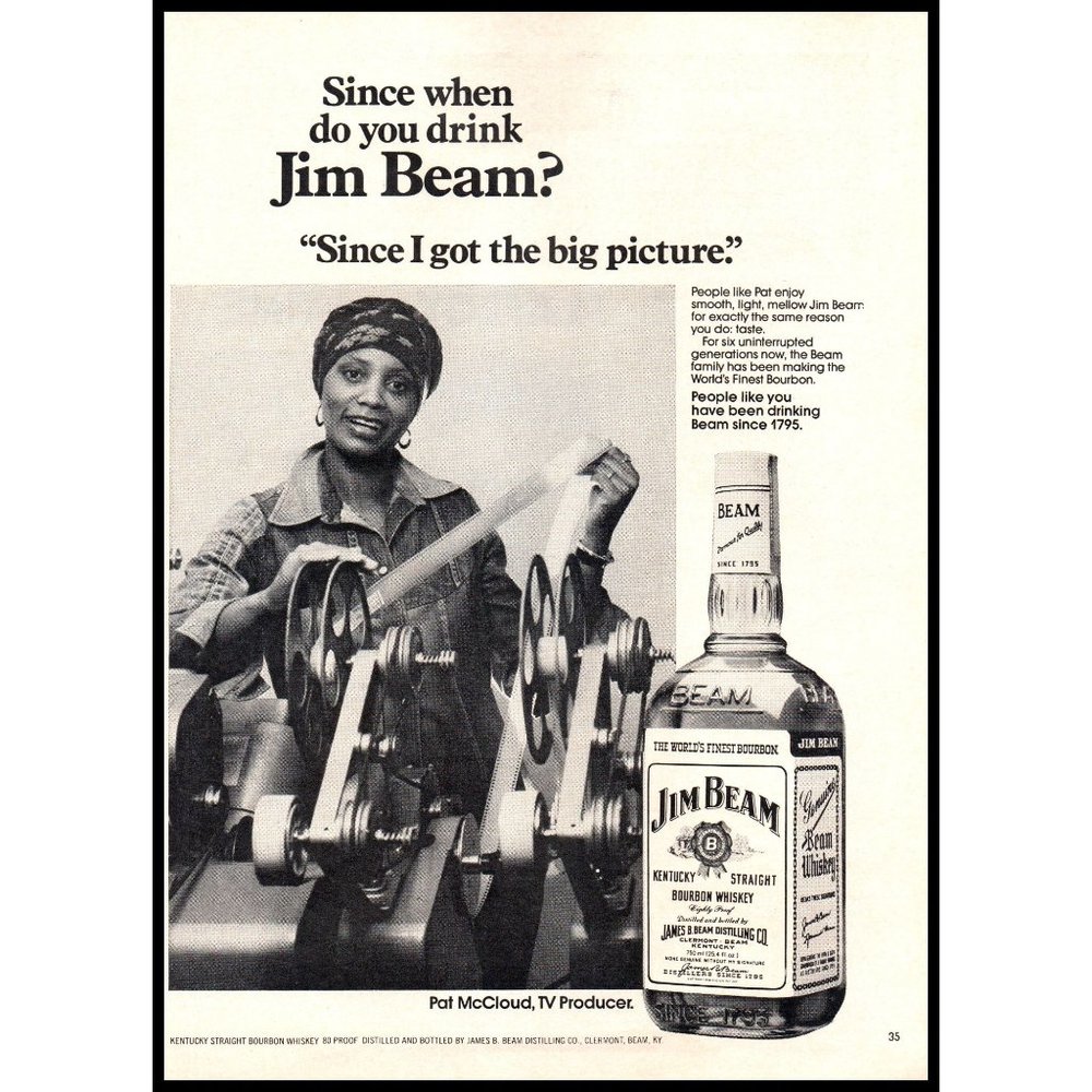 1978 Jim Beam Kentucky Bourbon Vintage Print Ad Movie Projector Man Cave Photo